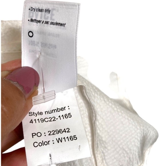 PAIGE Women's Cateline Silk Choker Blouse Short Sleeve Top White Size Medium NWT - Picture 7 of 12